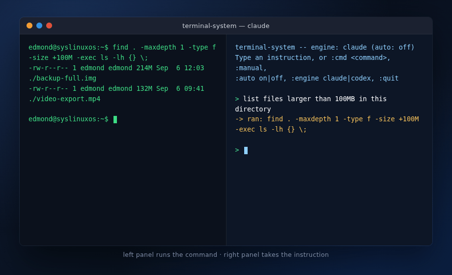 Terminal-system AI assistant (Claude Code, Codex) for your Linux system